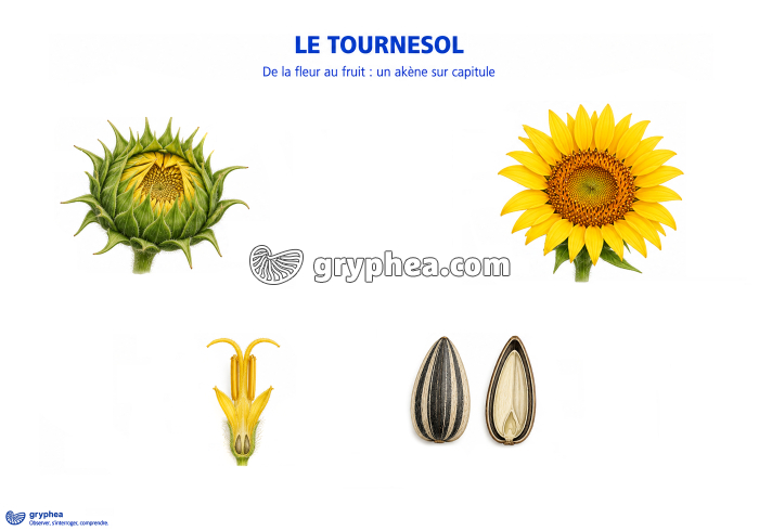 Tournesol - De la fleur au fruit (à compléter) - gryphea.com